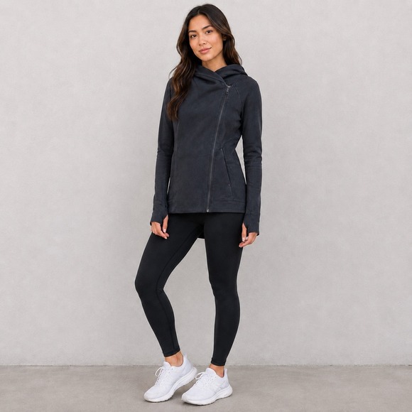 Nike Tops - Nike Tech Fleece Cape Asymmetrical Full Zip Hoodie Black Women's XS